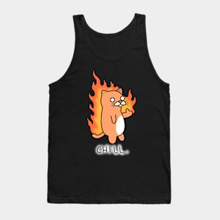 Chill cat on fire! Tank Top